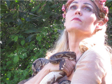 Leema in performance as the Minoan Snake Goddess